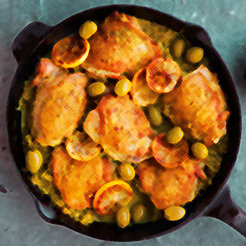 Chicken Tagine with Lemon and Olive