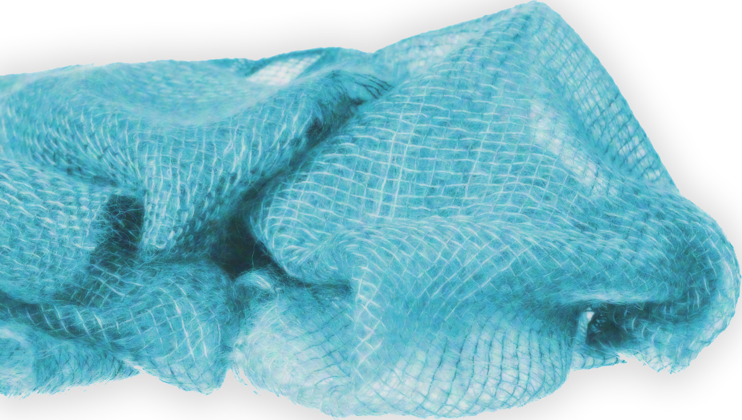 Image: Aqua-blue knitted shawl